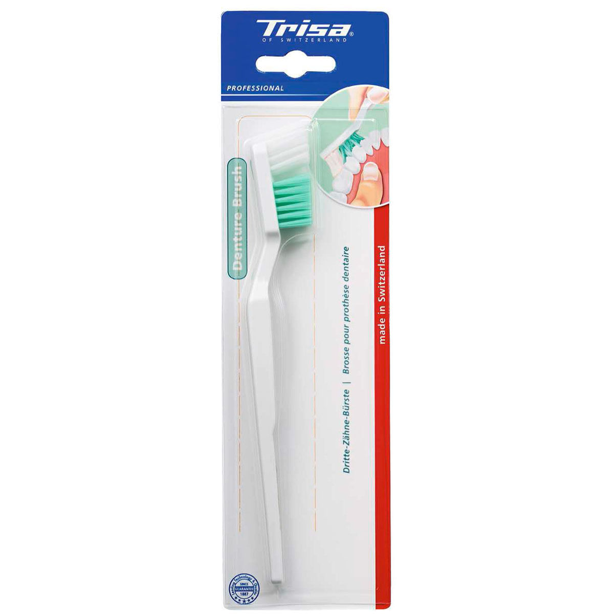 Periuta de dinti manuala pentru proteze dentare Trisa Denture Brush 597333, verde