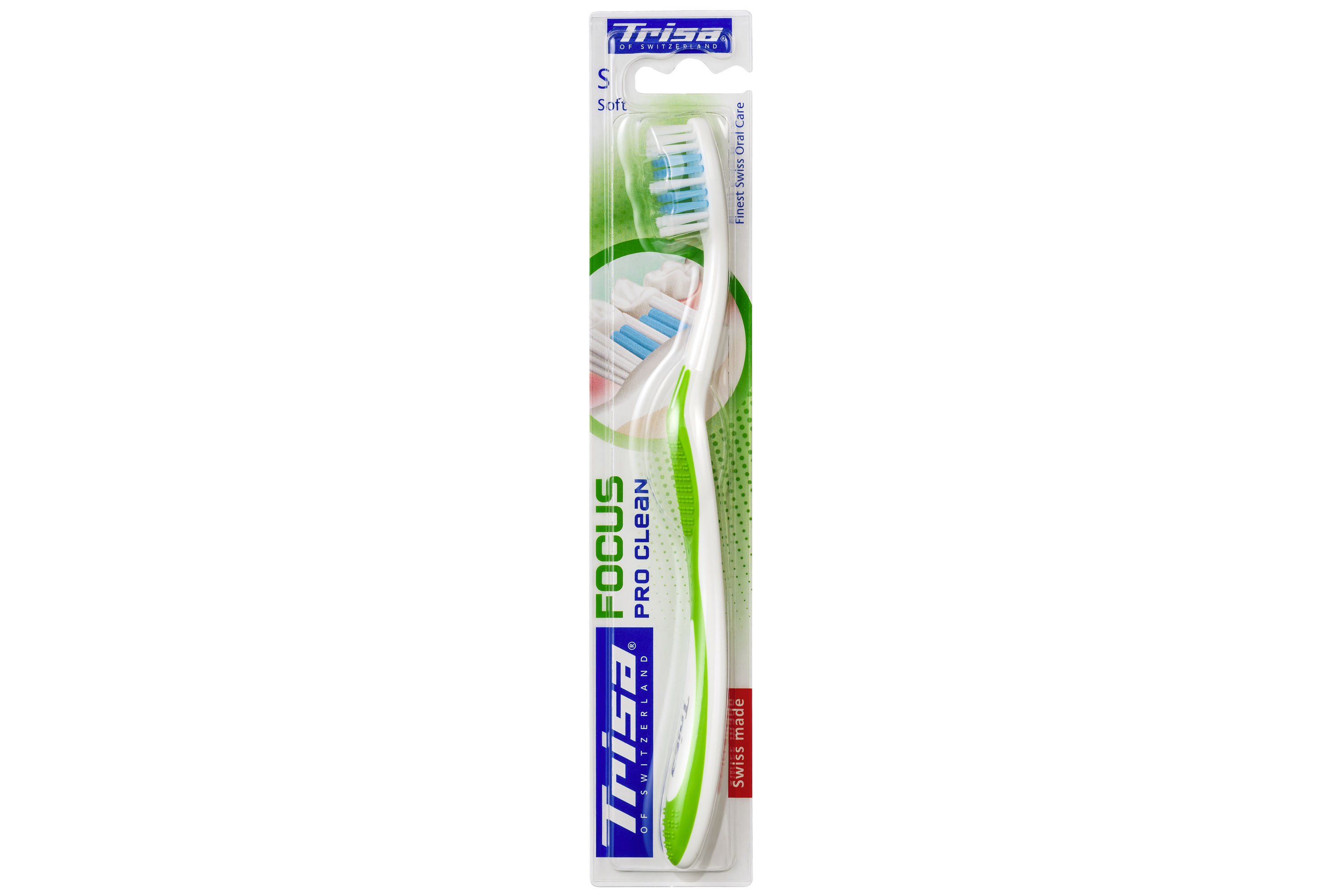 Periuta de dinti manuala Trisa Focus Pro Clean Soft 608602, verde