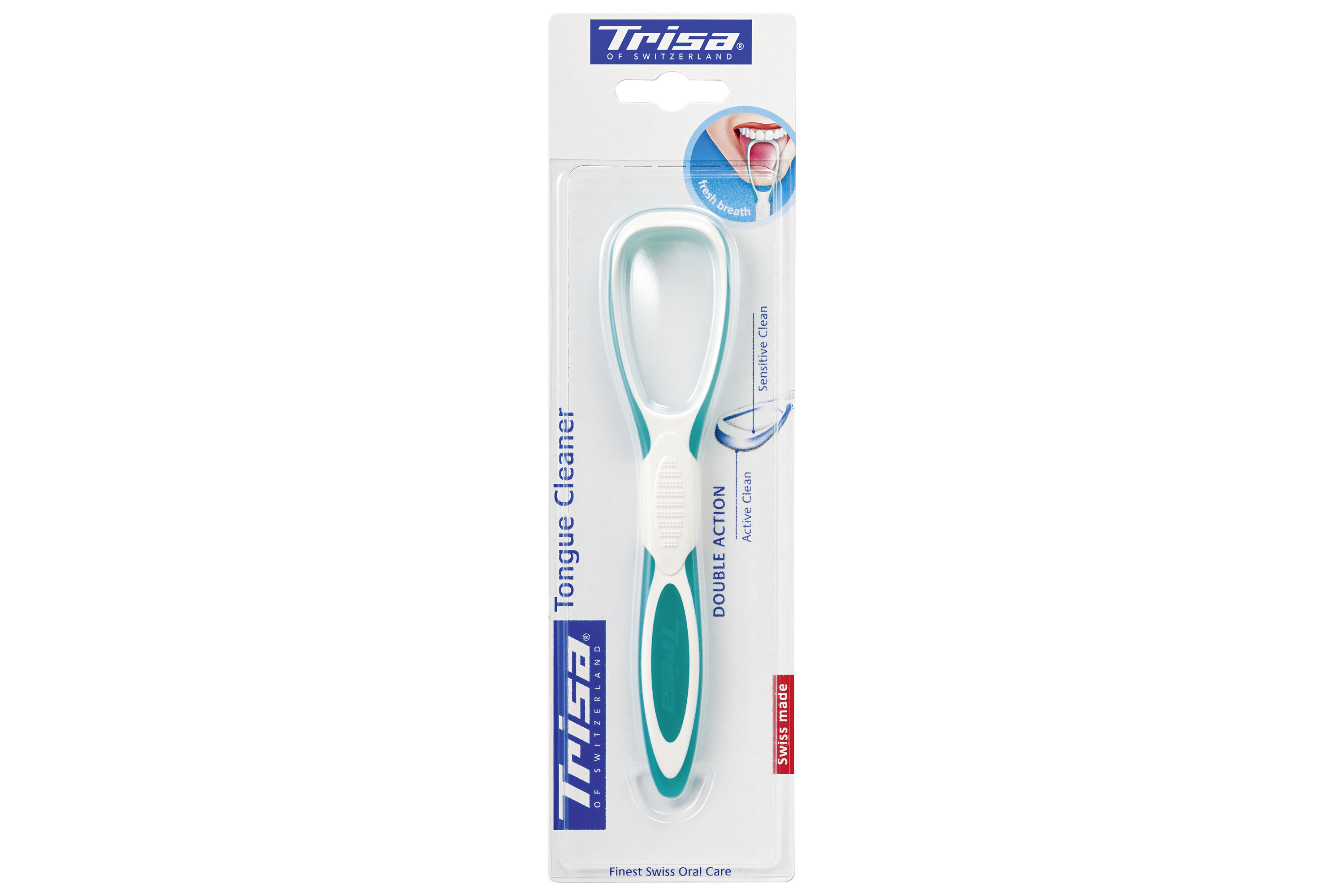 Dispozitiv curatare limba Trisa Tongue Cleaner Double Action 668834, verde