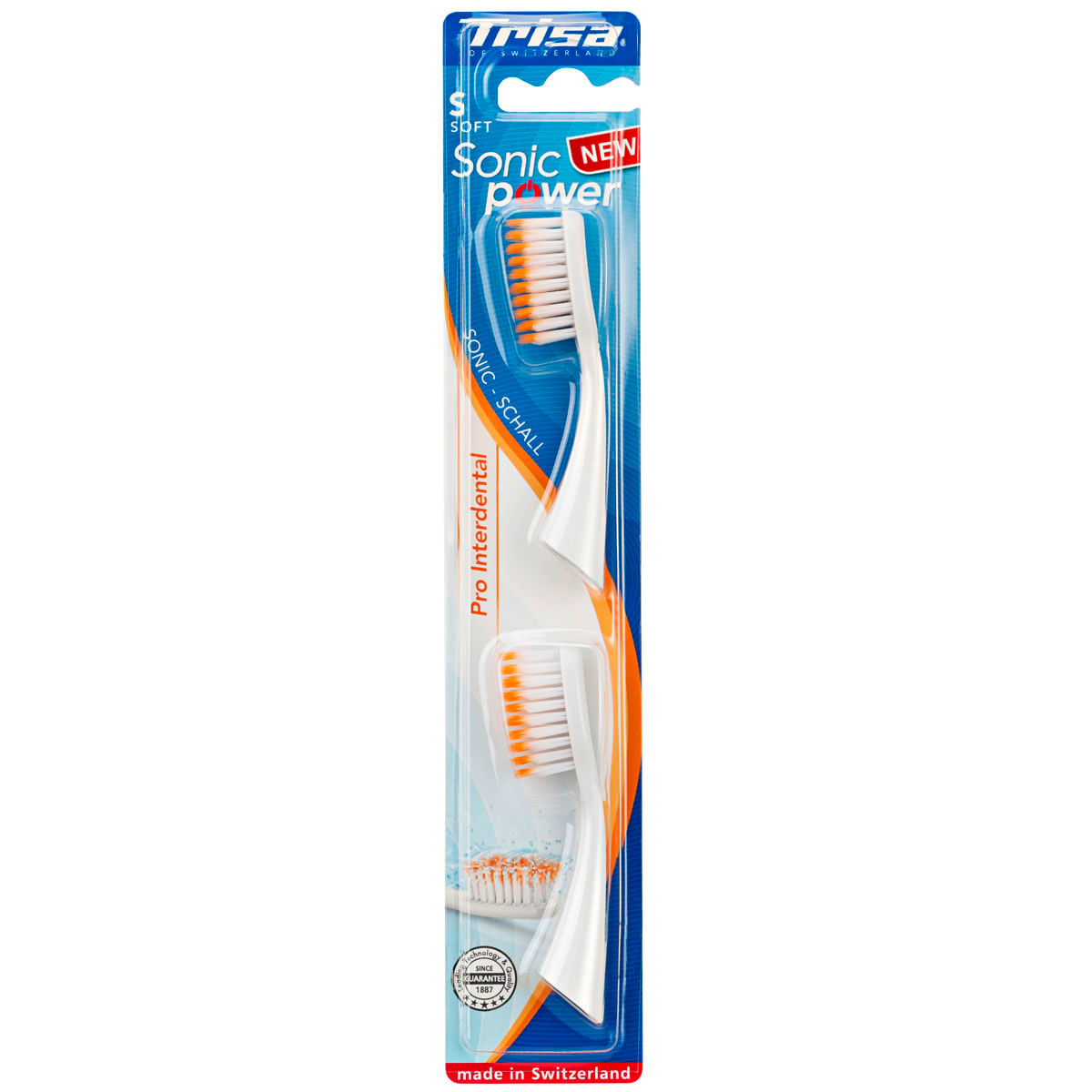 Set rezerve pentru periuta de dinti Trisa Sonic Power Pro Interdental Soft 661872, portocaliu