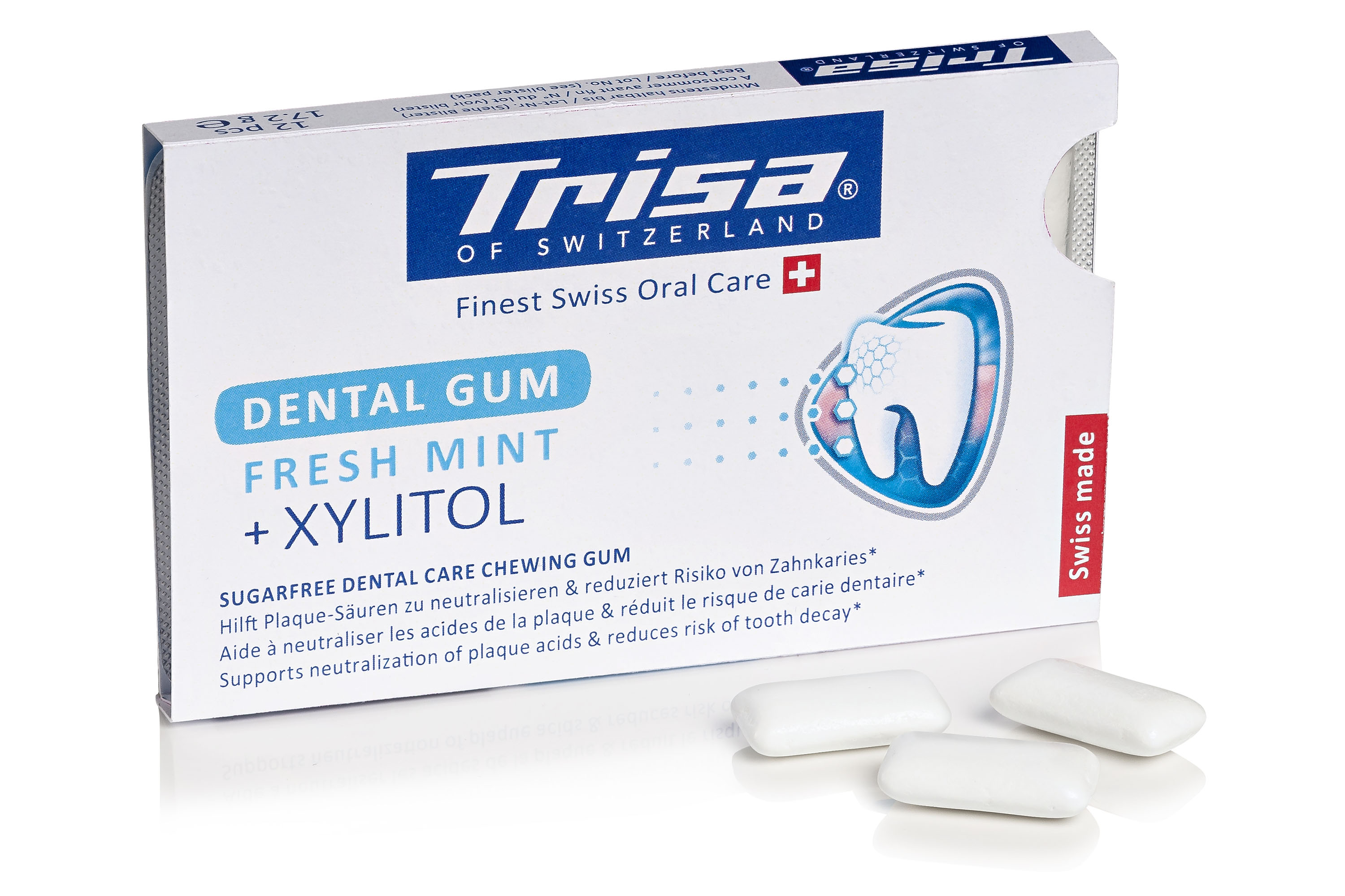 Guma dentara Trisa Dental Gum + Xylitol 904473, albastru - 1 | YEO