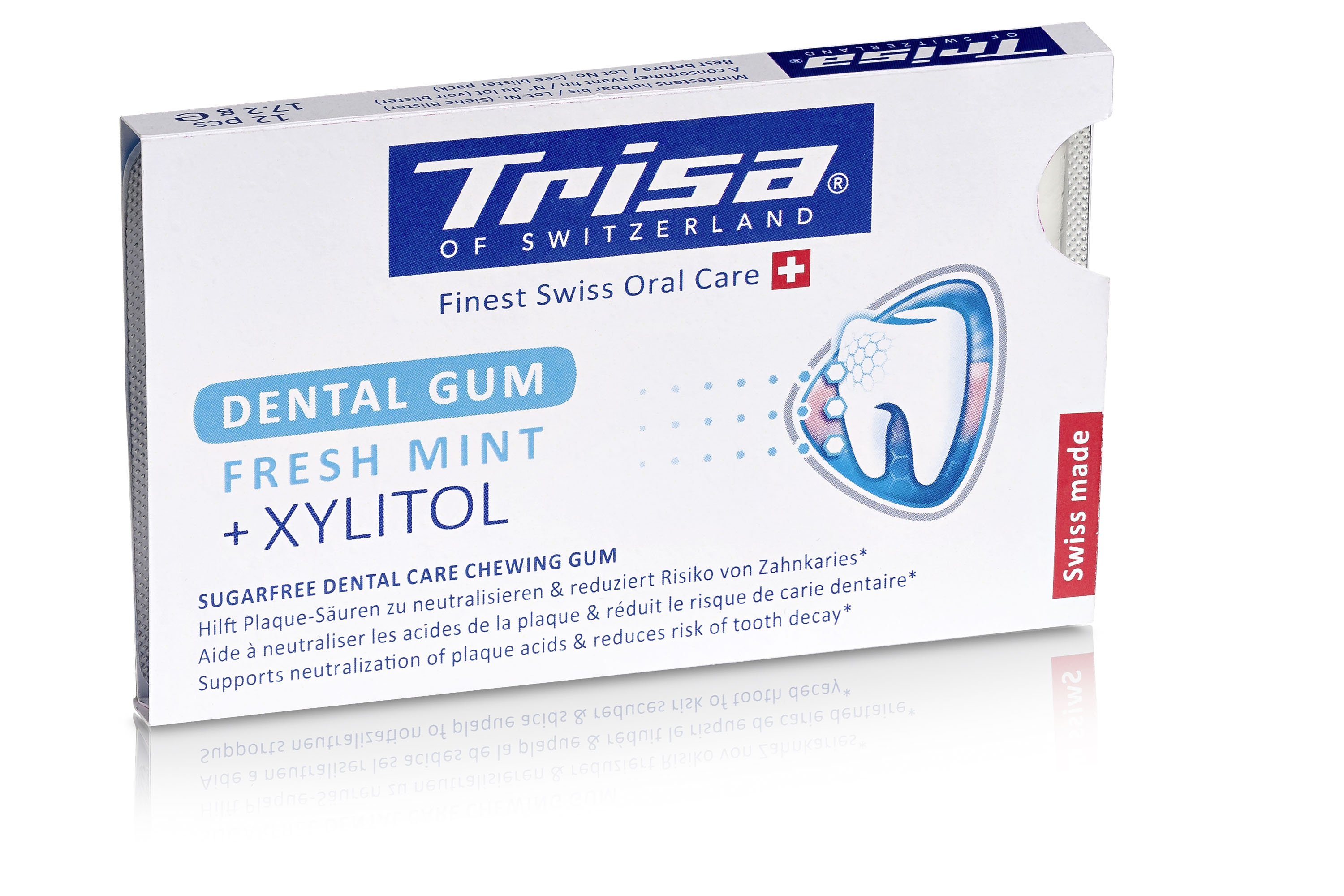 Guma dentara Trisa Dental Gum + Xylitol 904473, albastru