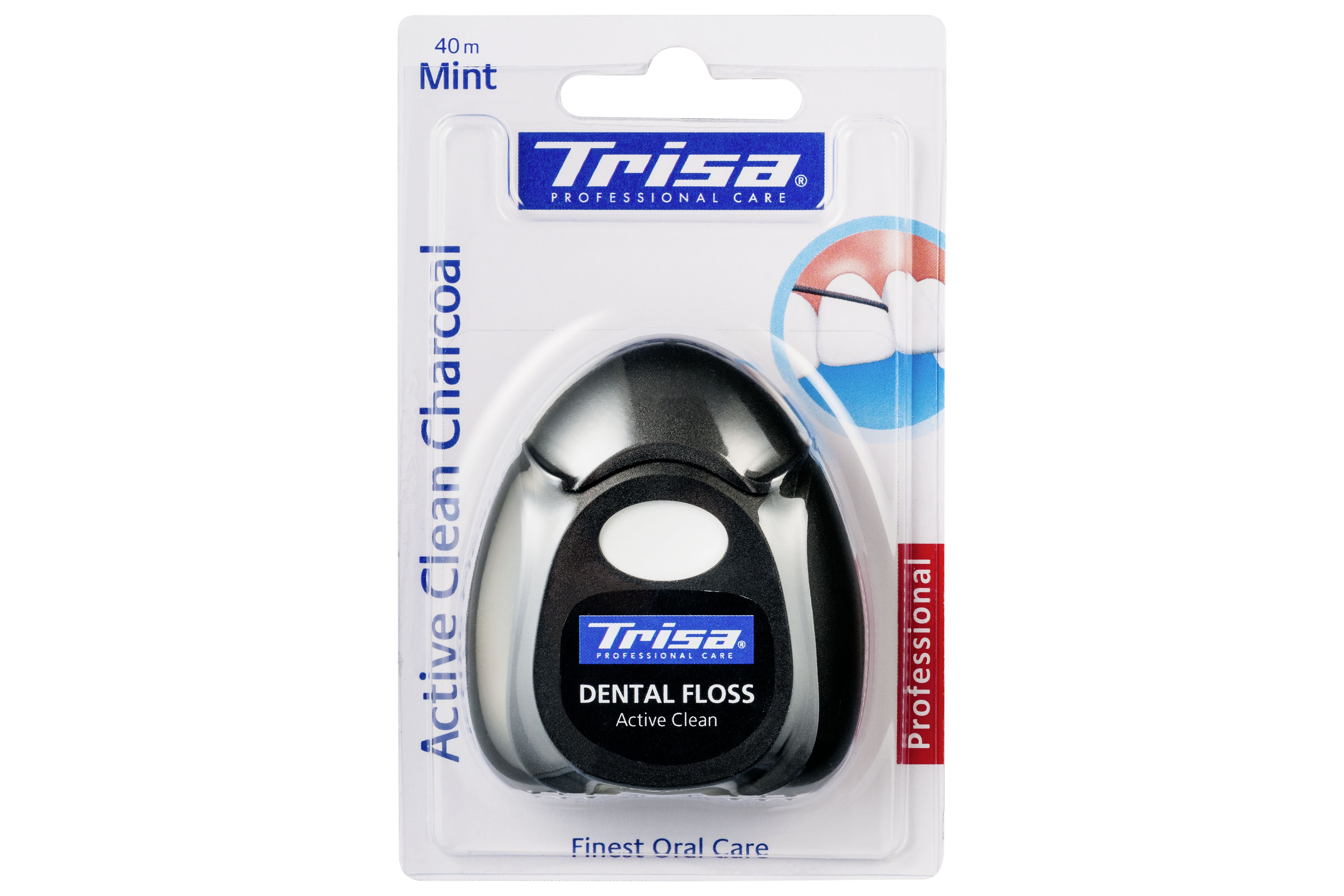 Ata dentara Trisa Active Clean Charcoal 40 m 674966, negru