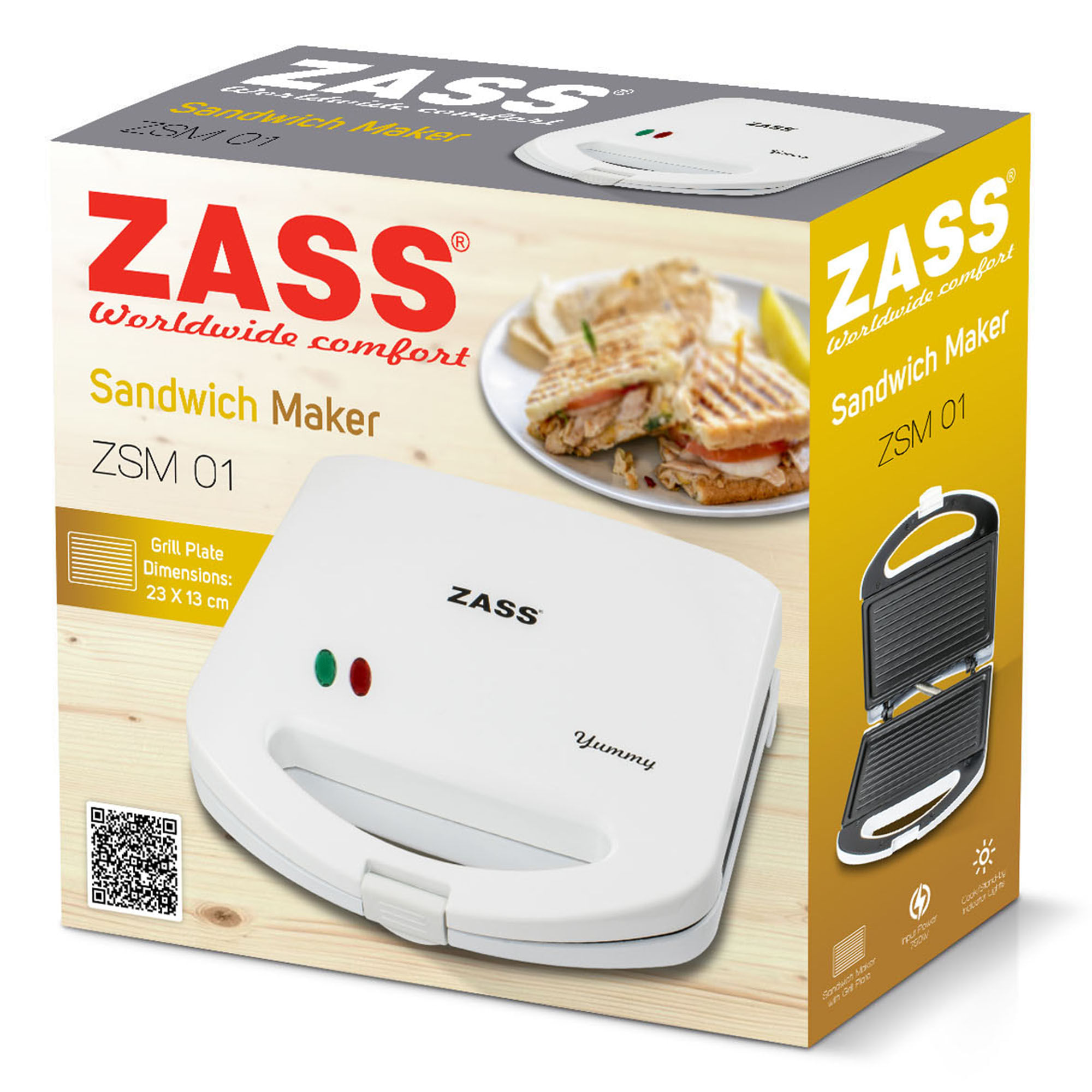 Sandwich-maker Zass ZSM 01, alb - 4 | YEO