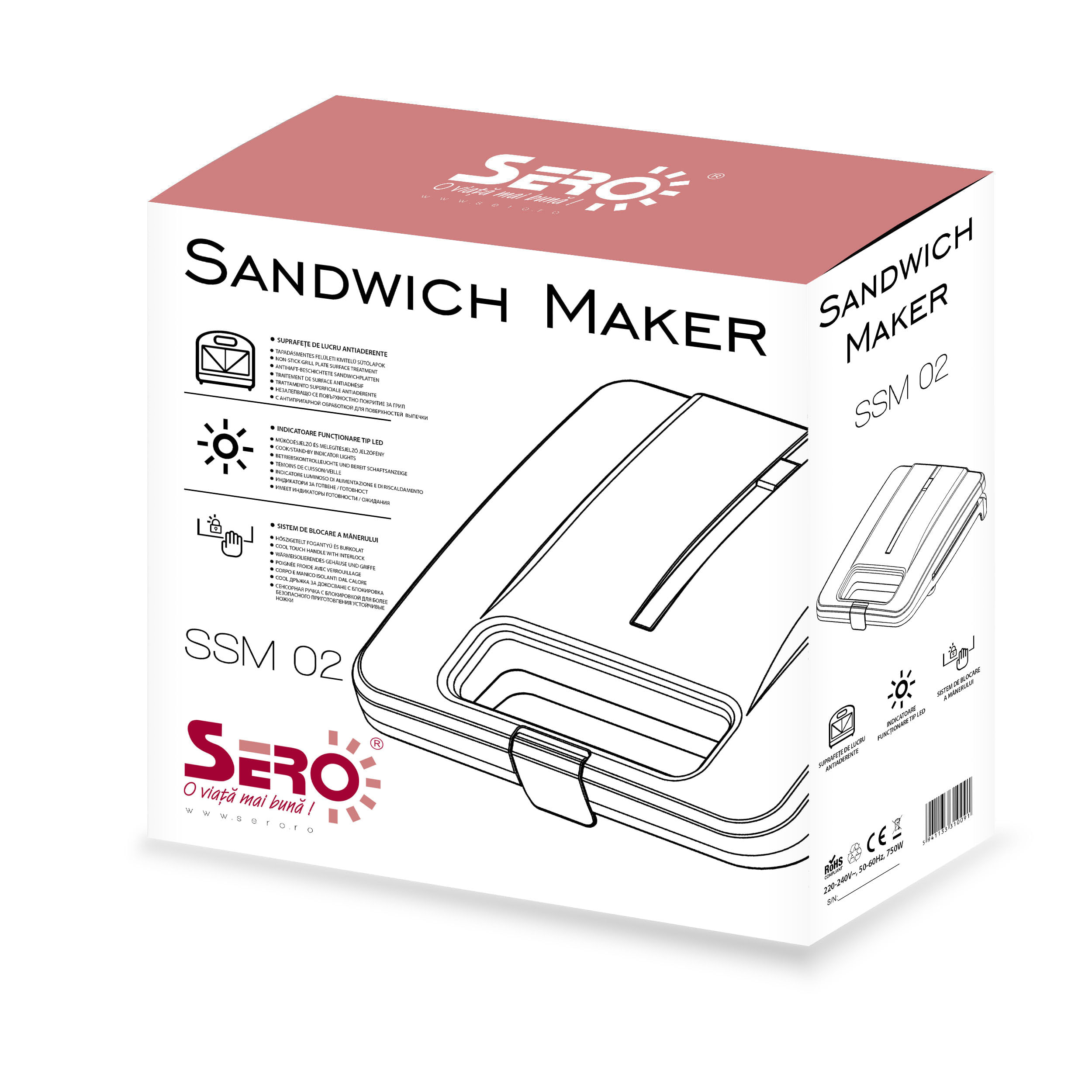 Sandwich-Maker Sero SSM 02, alb - 1 | YEO