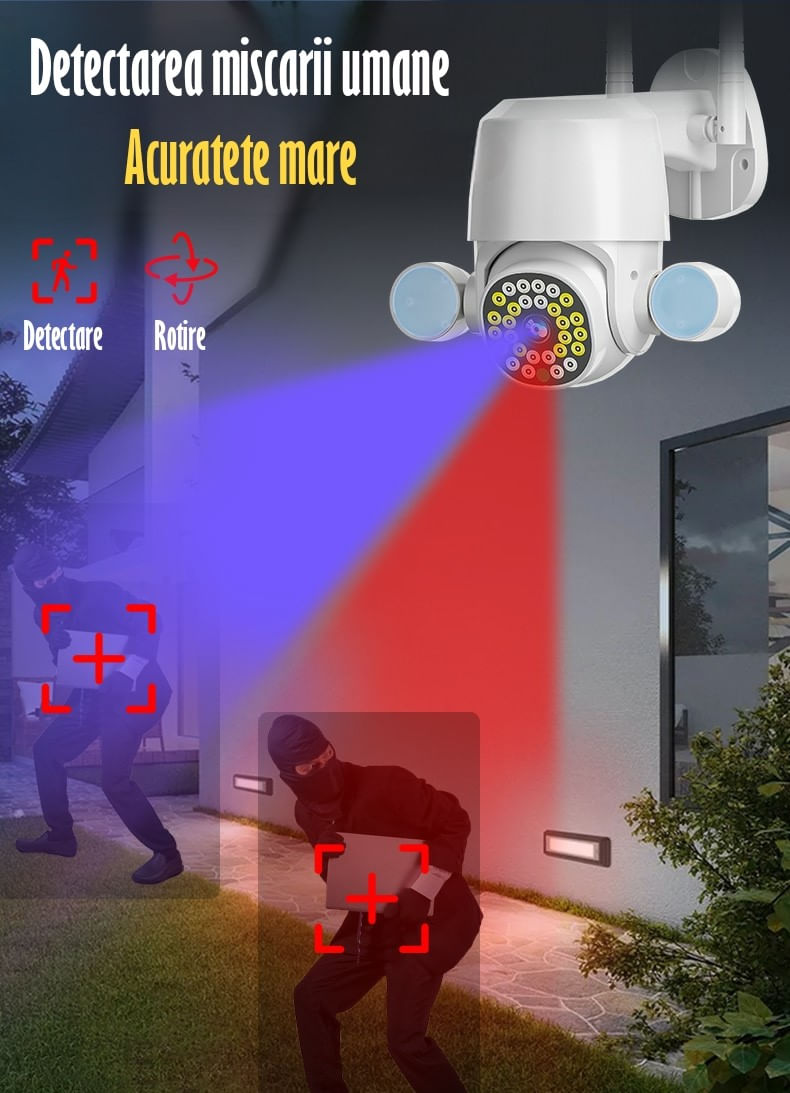 Camera de Supraveghere Video REVOSE™ 5MP 2560x1920, Aplicatie Dedicata, Intelligent Tracking, PTZ, WIFI, Lan, AP hotspot - 4 | YEO