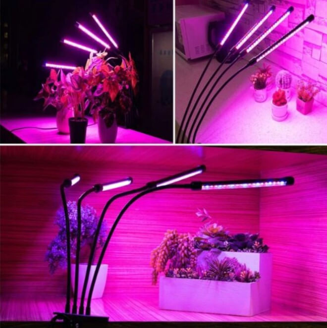 Lampa UV pentru Cresterea Plantelor , 4 picioare,120 LED-uri,40w,Temporizator,Corp Reglabil, Clips,Adaptor USB,Lumina UV — imaginea 15