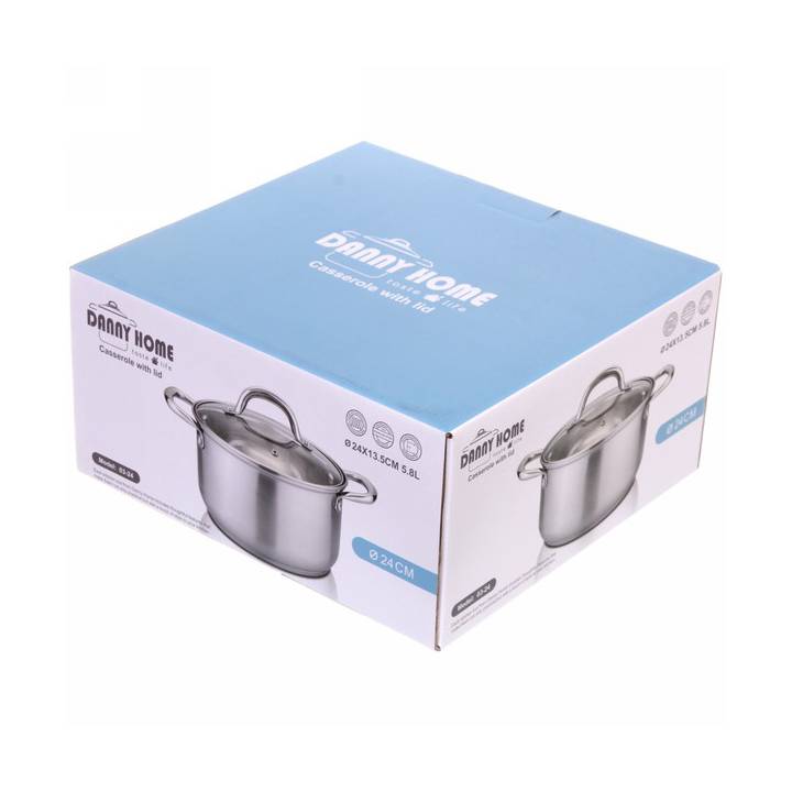 Oala pentru supa cu capac, Danny Home , 24 cm, 5.8 l, inox — imaginea 2