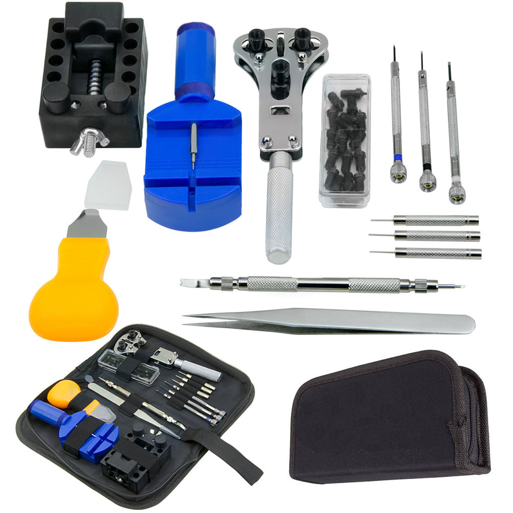 Kit de Ceasornicar - Unelte de Reparat Ceasuri cu Carcasa Eleganta de Panza - 2 | YEO