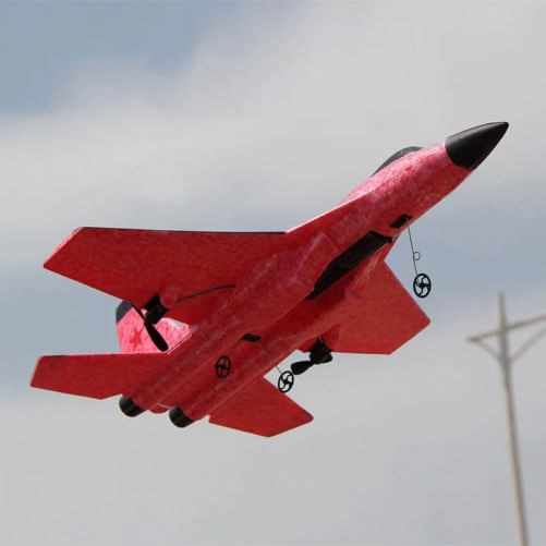 Avion de lupta cu telecomanda FX820, SU-35, Giroscop, Rezistent la impact, Rosu