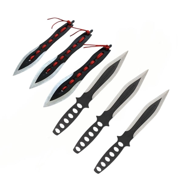 Set trei cutite de aruncat IdeallStore®, Anarchy Blades si 3 cutite de aruncat Ballistic Blades , otel inoxidabil