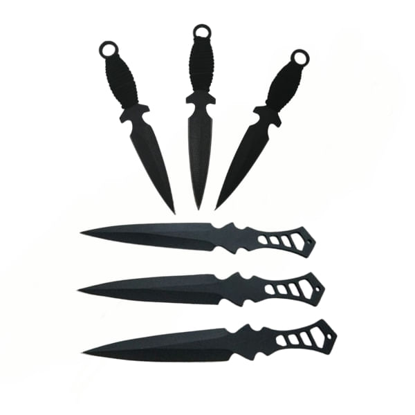 Set trei cutite de aruncat Anarchy Way si trei cutite de aruncat, Black Fury, IdeallStore®, teaca inclusa - 1 | YEO