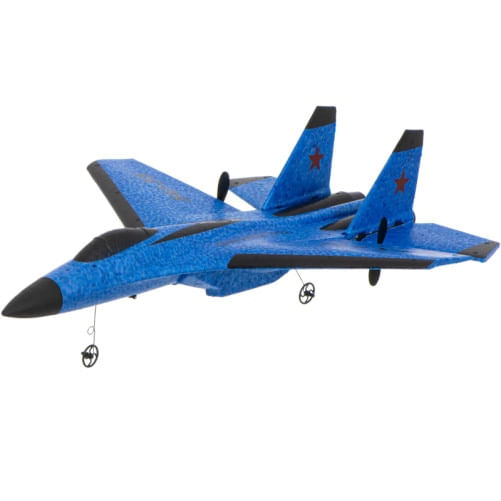 Avion de lupta cu telecomanda FX820, SU-35, Giroscop, Rezistent la impact, Albastru