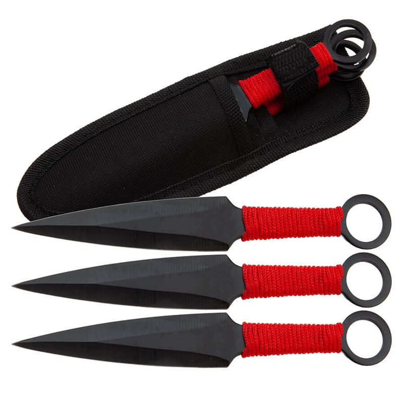 Set Cutit de vanatoare Extreme Battle si trei cutite de aruncat, Ninja Way, DEPOX®, otel inoxidabil — imaginea 7