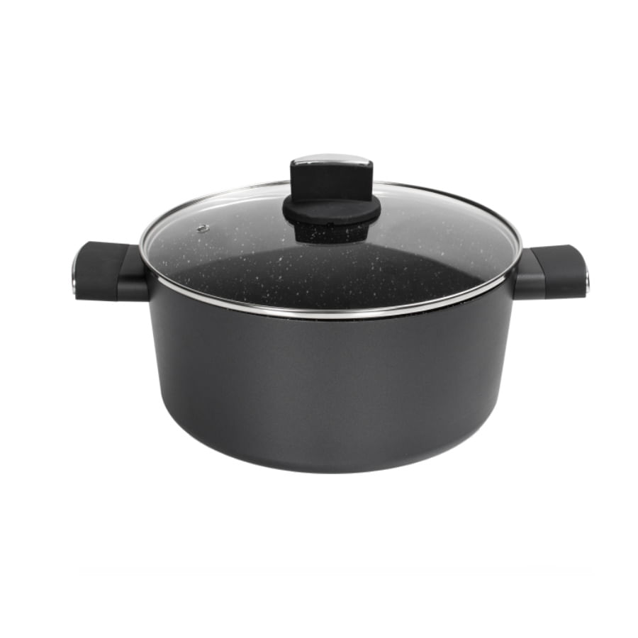 Cratita Zilan ZLN0843 Negru cu invelis din marmura, 5 straturi, 24 cm si manere fine la atingere, 4.6 L — imaginea 2