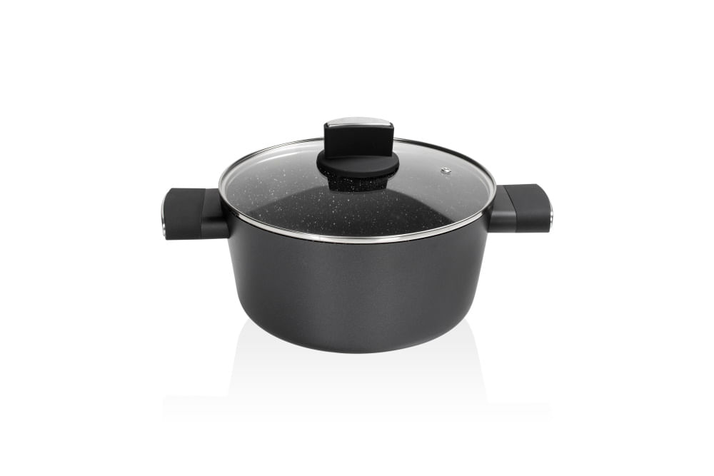 Cratita Zilan ZLN0850 Negru cu invelis din marmura, 5 straturi, 26 cm si manere fine la atingere, 5.7 L — imaginea 3
