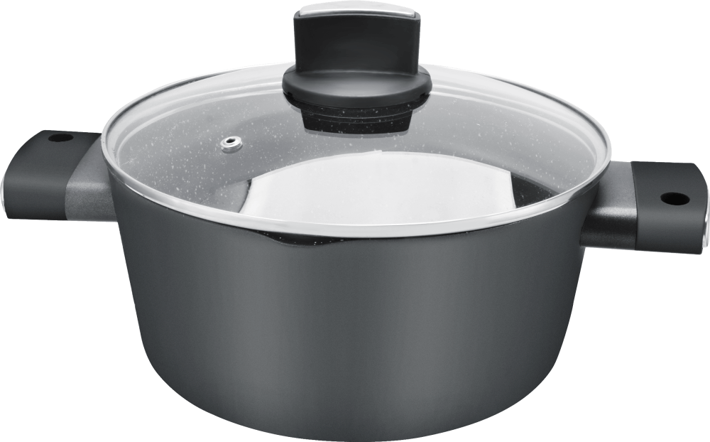 Cratita Zilan ZLN0850 Negru cu invelis din marmura, 5 straturi, 26 cm si manere fine la atingere, 5.7 L — imaginea 4