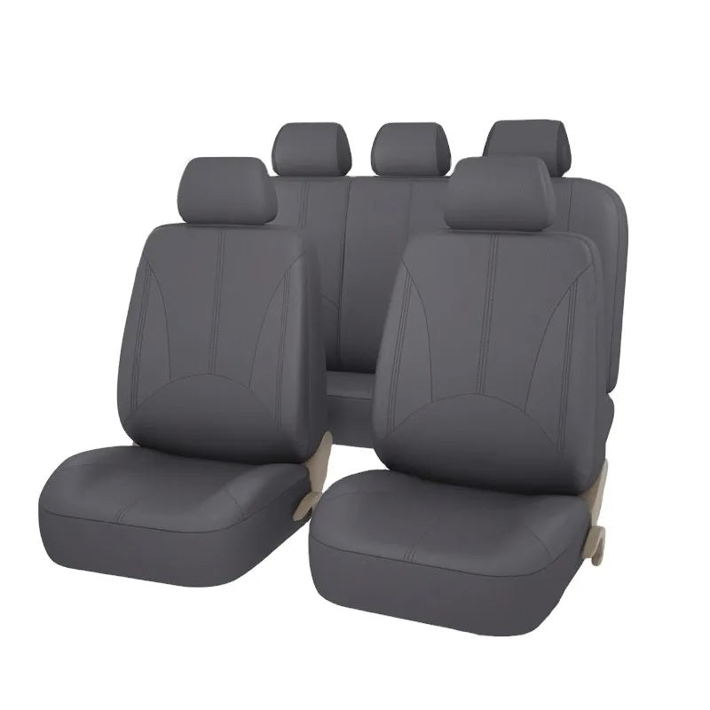 Set Huse Scaune Auto, 9 Piese din Piele Ecologica Neteda - Gri