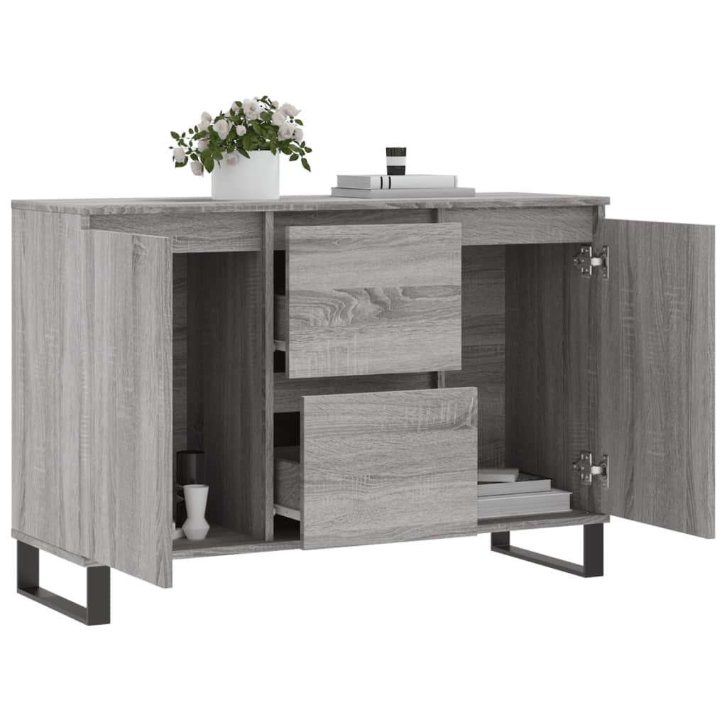 Servanta, gri sonoma, 104x35x70 cm, lemn prelucrat — imaginea 4