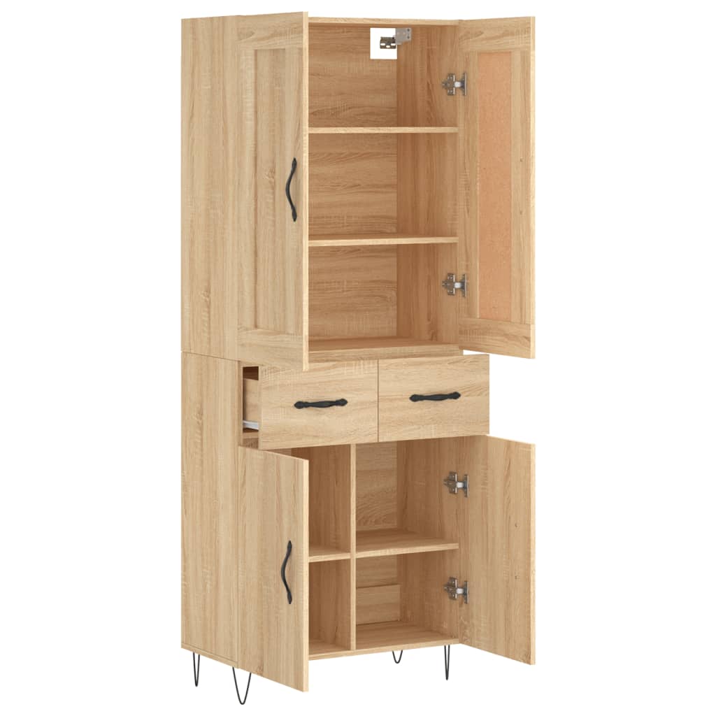 Dulap inalt, stejar sonoma, 69,5x34x180 cm, lemn compozit — imaginea 4