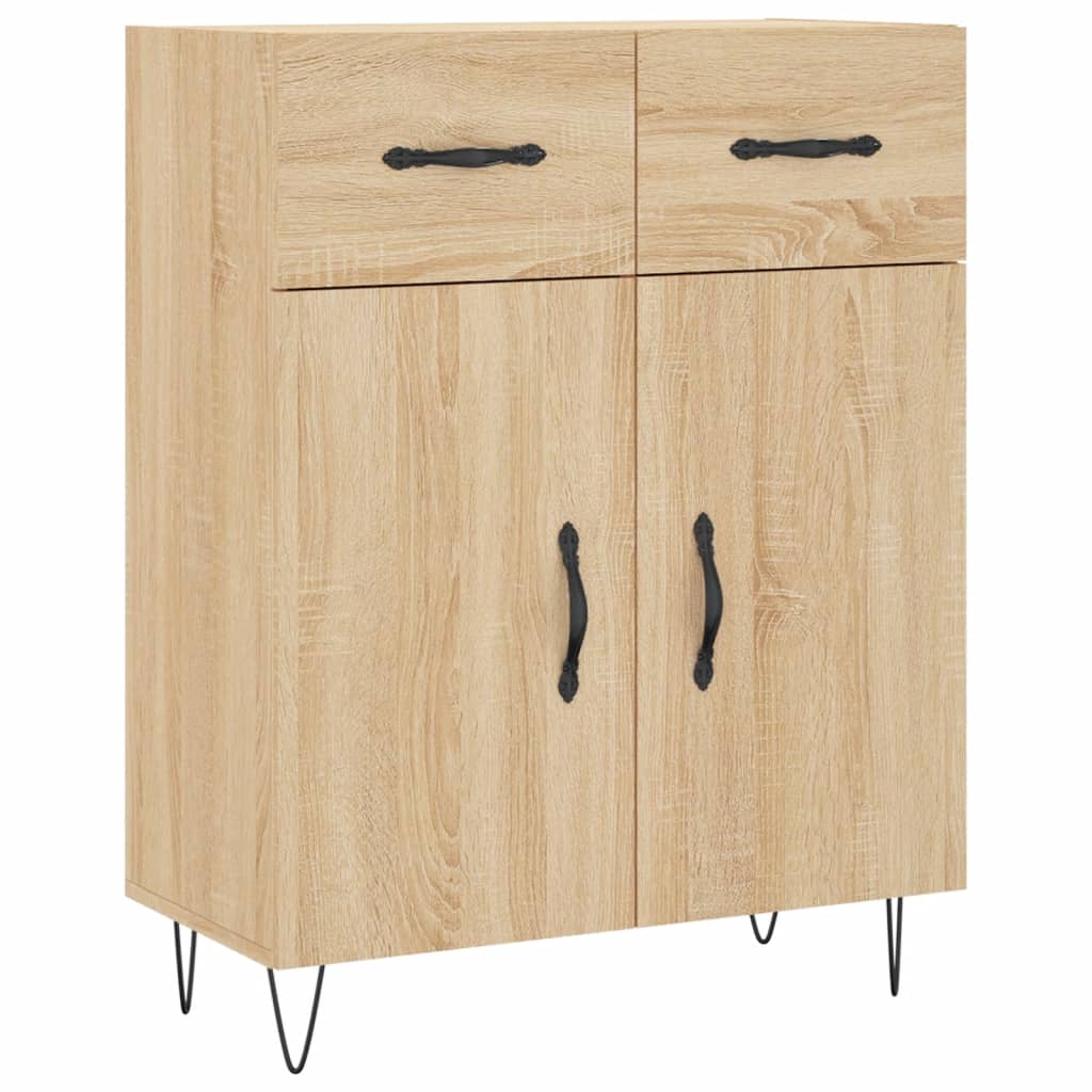 Dulap inalt, stejar sonoma, 69,5x34x180 cm, lemn compozit — imaginea 7