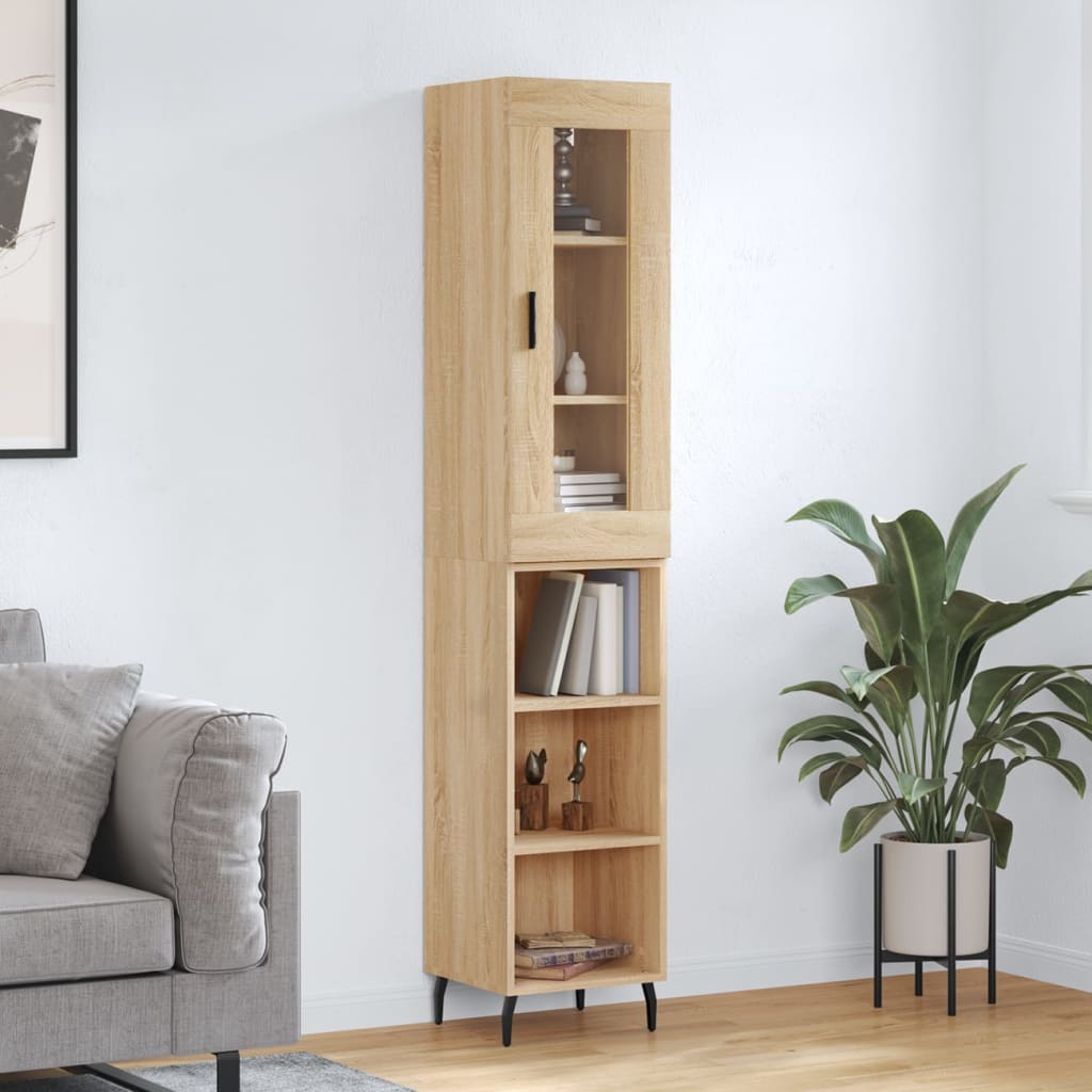 Dulap inalt, stejar sonoma, 34,5x34x180 cm, lemn prelucrat — imaginea 2