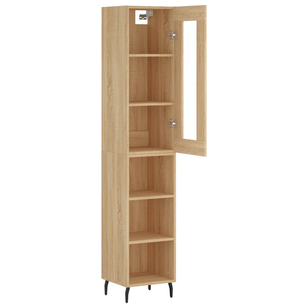 Dulap inalt, stejar sonoma, 34,5x34x180 cm, lemn prelucrat — imaginea 4