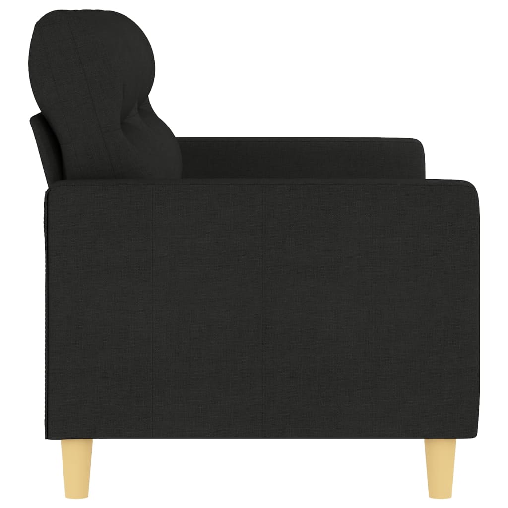 Canapea cu 2 locuri, negru, 140 cm, material textil — imaginea 4