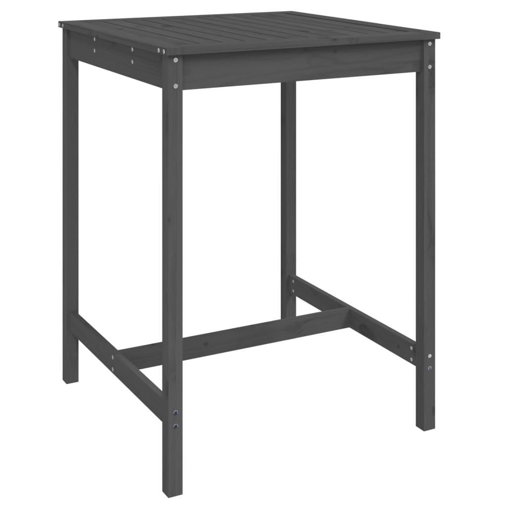 Set mobilier bar pentru gradina, 5 piese, gri, lemn masiv pin — imaginea 6