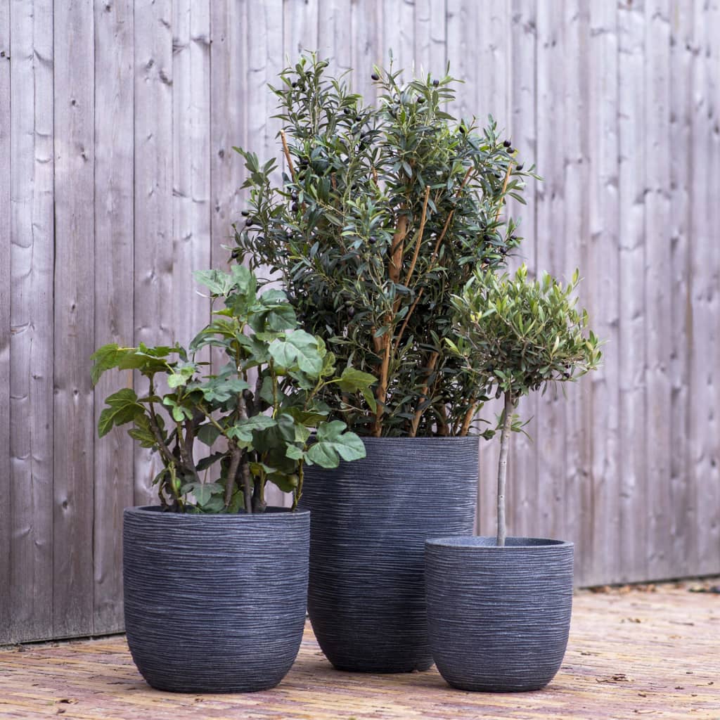 Capi Vas de plante Nature Rib, antracit, 46x58 cm, adânc — imaginea 2