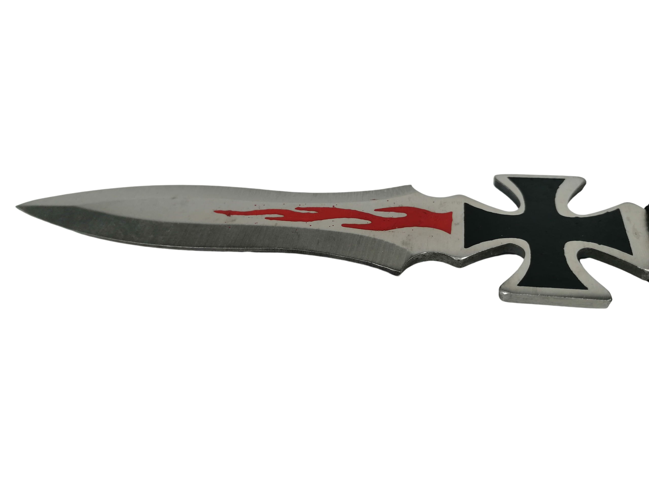 Cutit de vanatoare Tang Hunter si 3 Cutite de aruncat, IdeallStore®, 28 cm, Otel inoxidabil - 4 | YEO