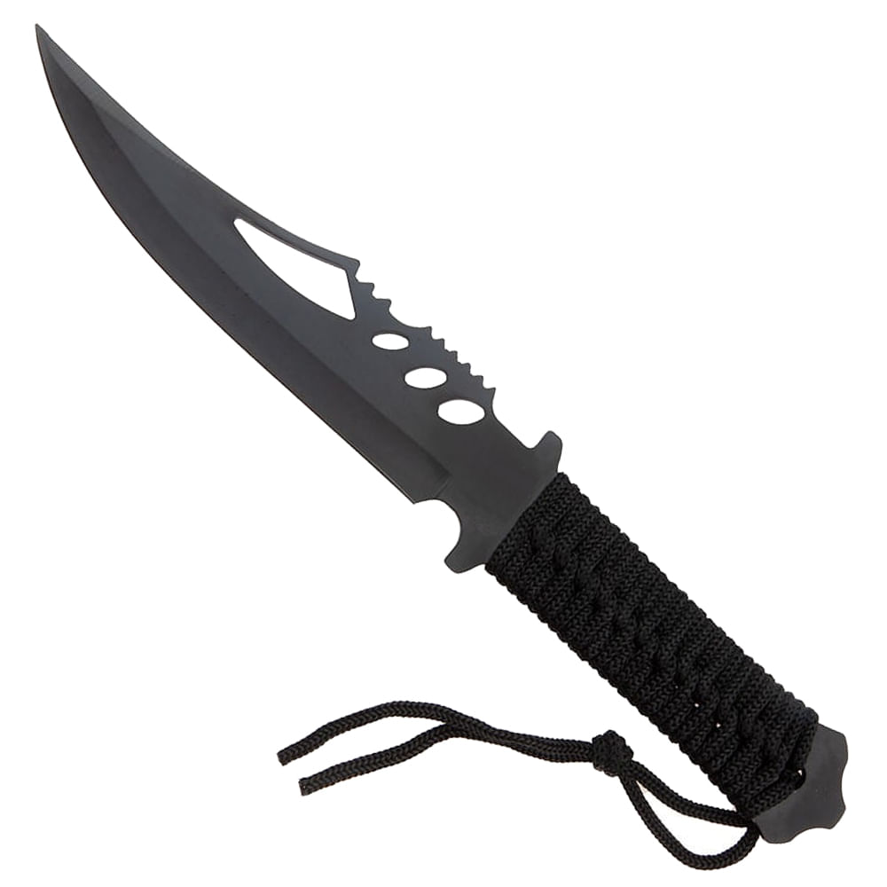 Set Cutit de vanatoare Extreme Battle si sase cutite de aruncat, Black Fury, IdeallStore®, otel inoxidabil - 4 | YEO