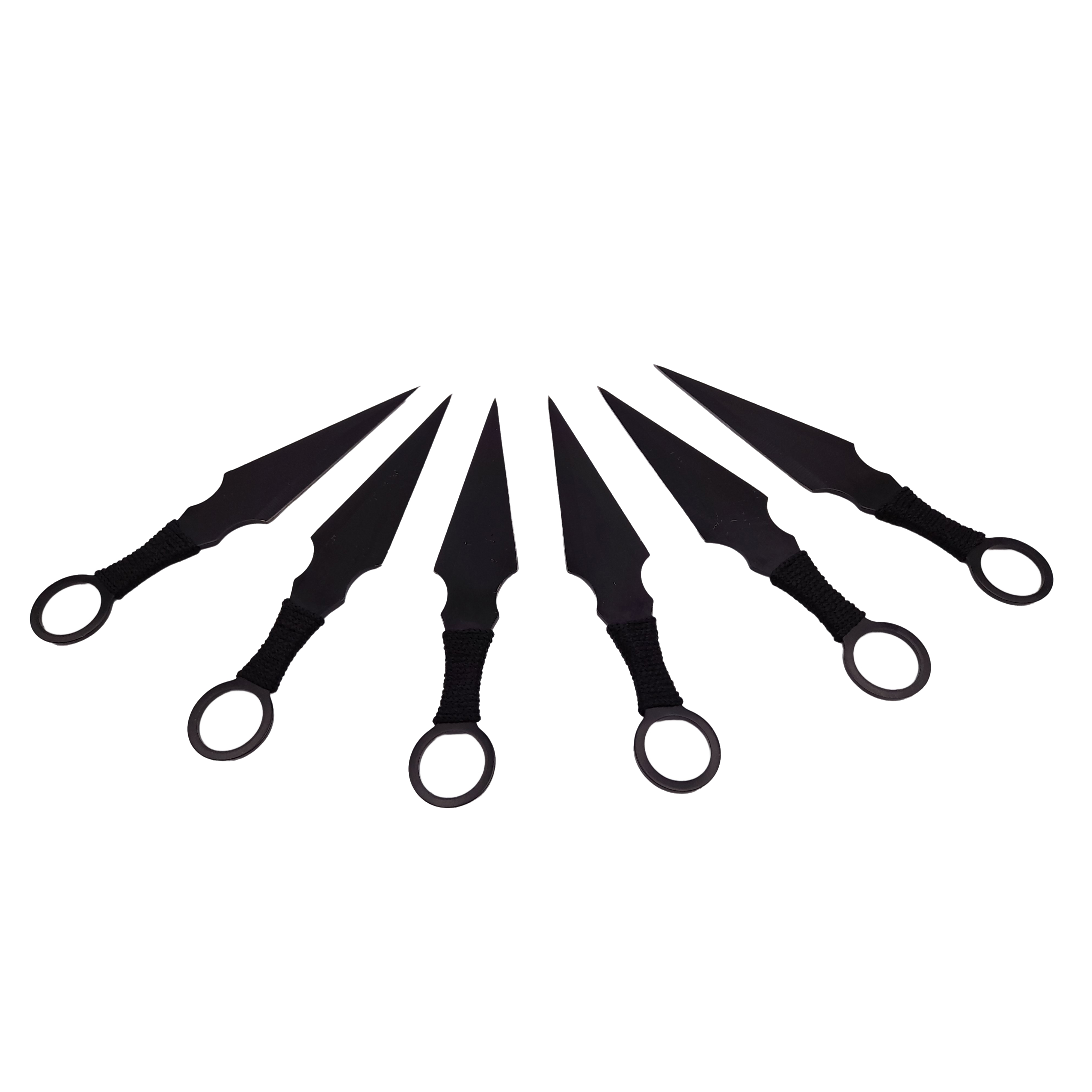 Set briceag fluture , rozeta si 6 cutite de aruncat , DEPOX® ,otel inoxidabil,negru — imaginea 6