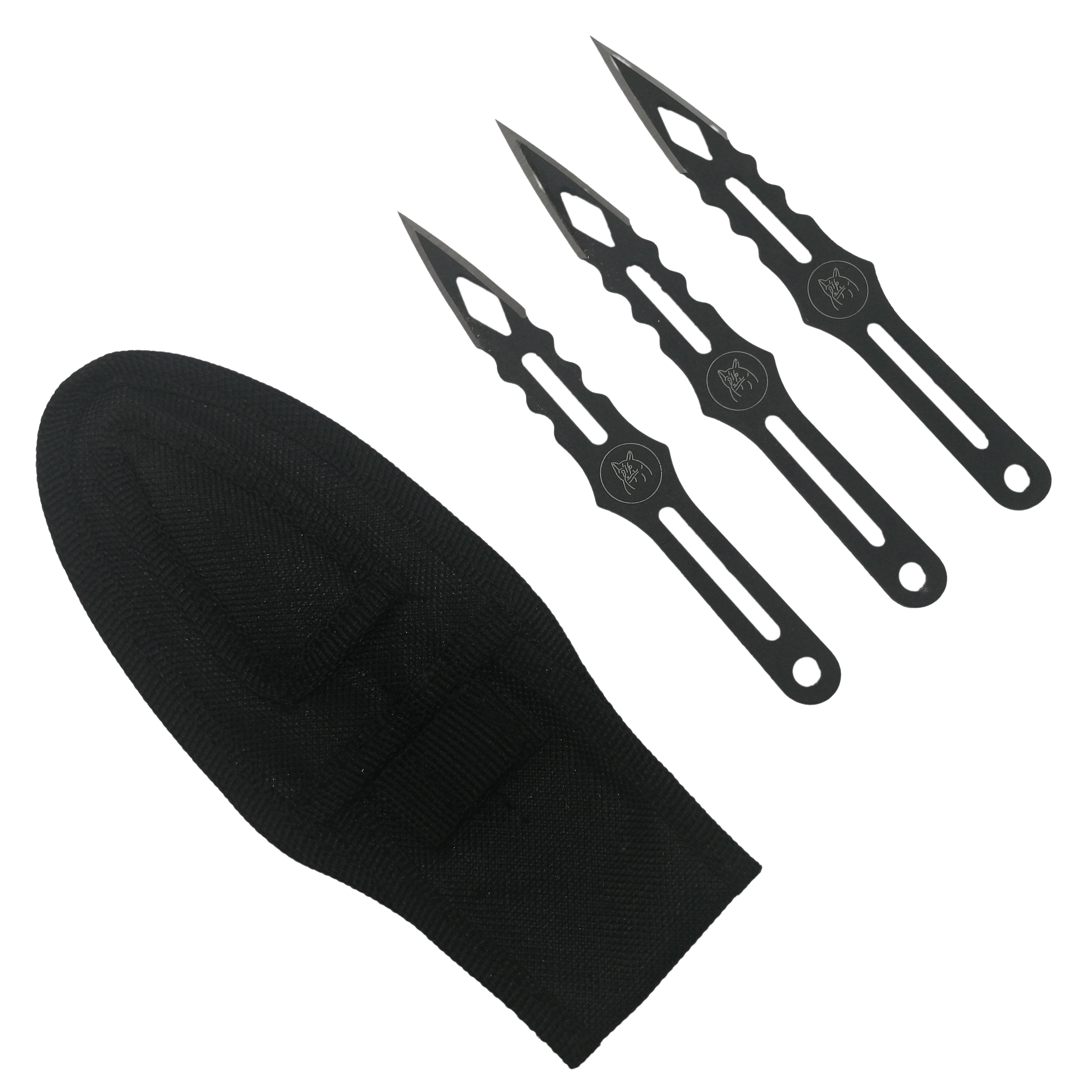 Set 9 cutite de aruncat , DEPOX® , otel inoxidabil , negru — imaginea 11