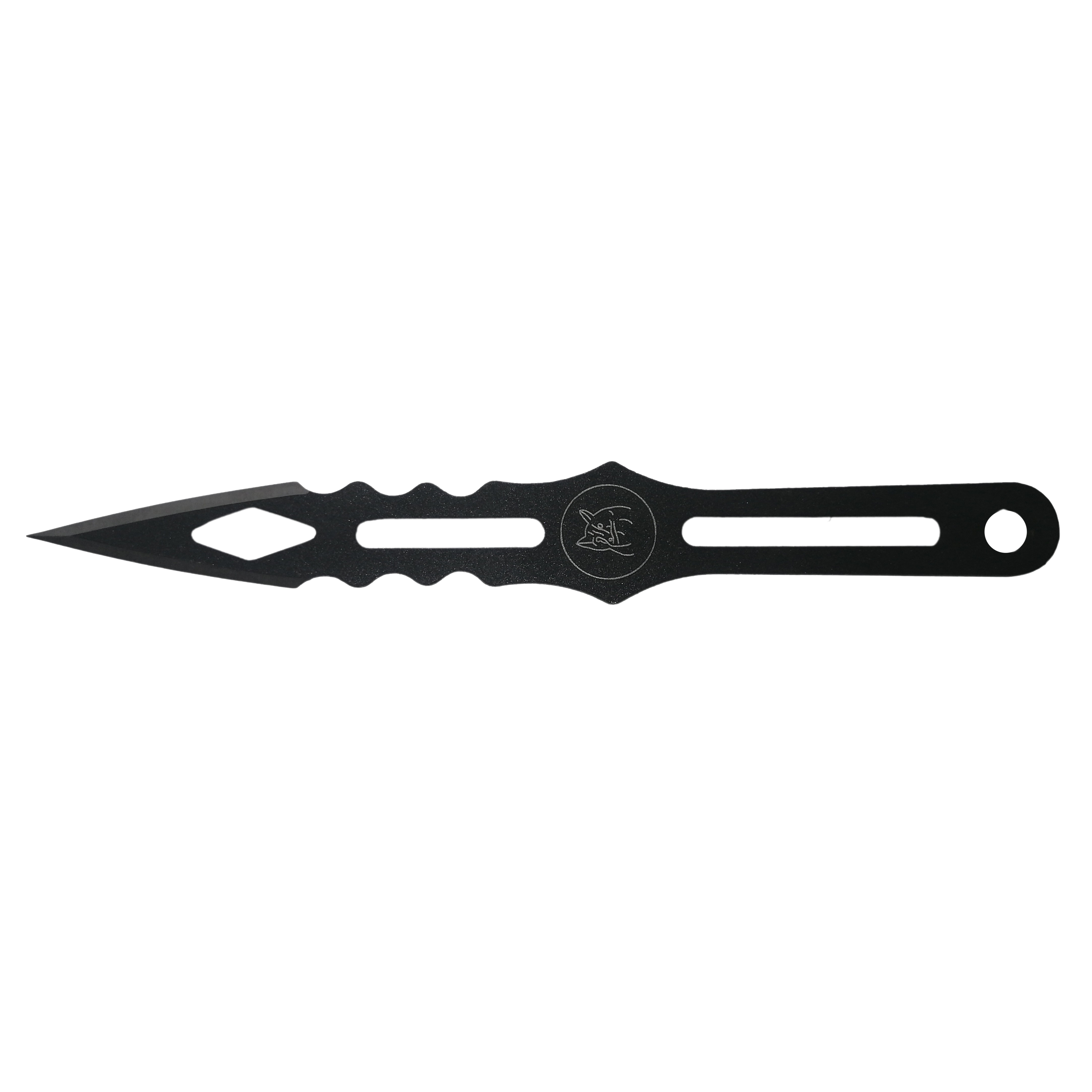 Set 9 cutite de aruncat, IdeallStore®, otel inoxidabil, negru