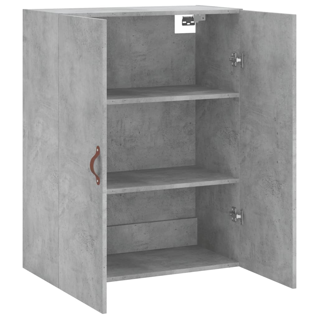 Dulap cu montaj pe perete, gri beton, 69,5x34x90 cm — imaginea 6