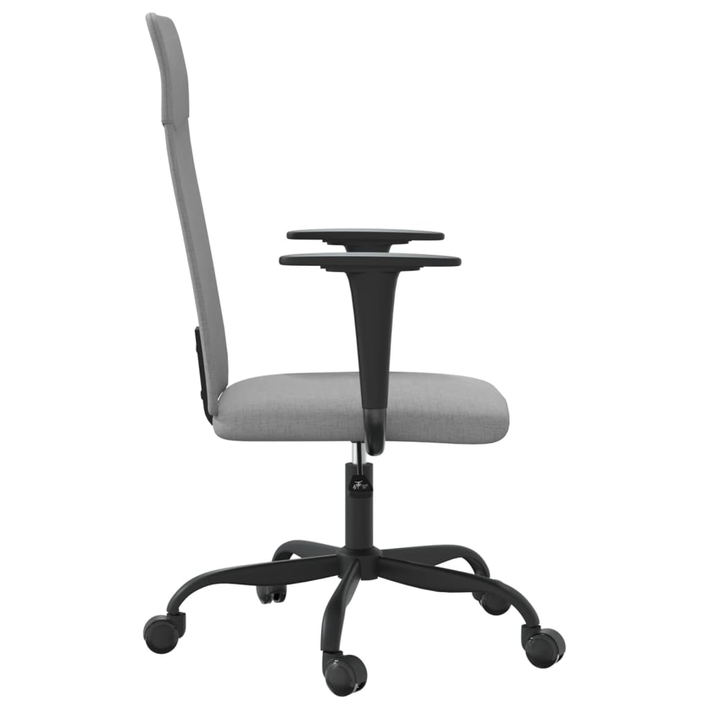 Scaun de birou reglabil in inaltime, gri deschis, textil — imaginea 4