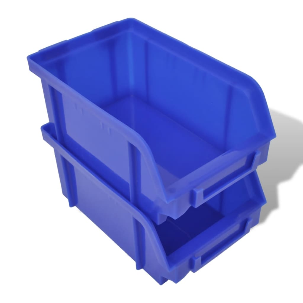 Set cos depozitare pt garaj, montat pe perete 30 buc albastru, plastic — imaginea 4