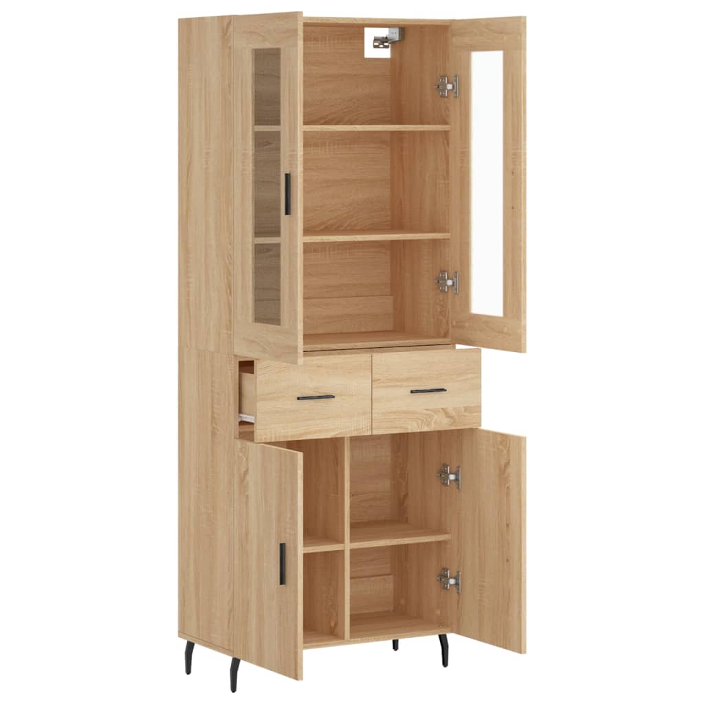 Dulap inalt, stejar sonoma, 69,5x34x180 cm, lemn compozit — imaginea 4