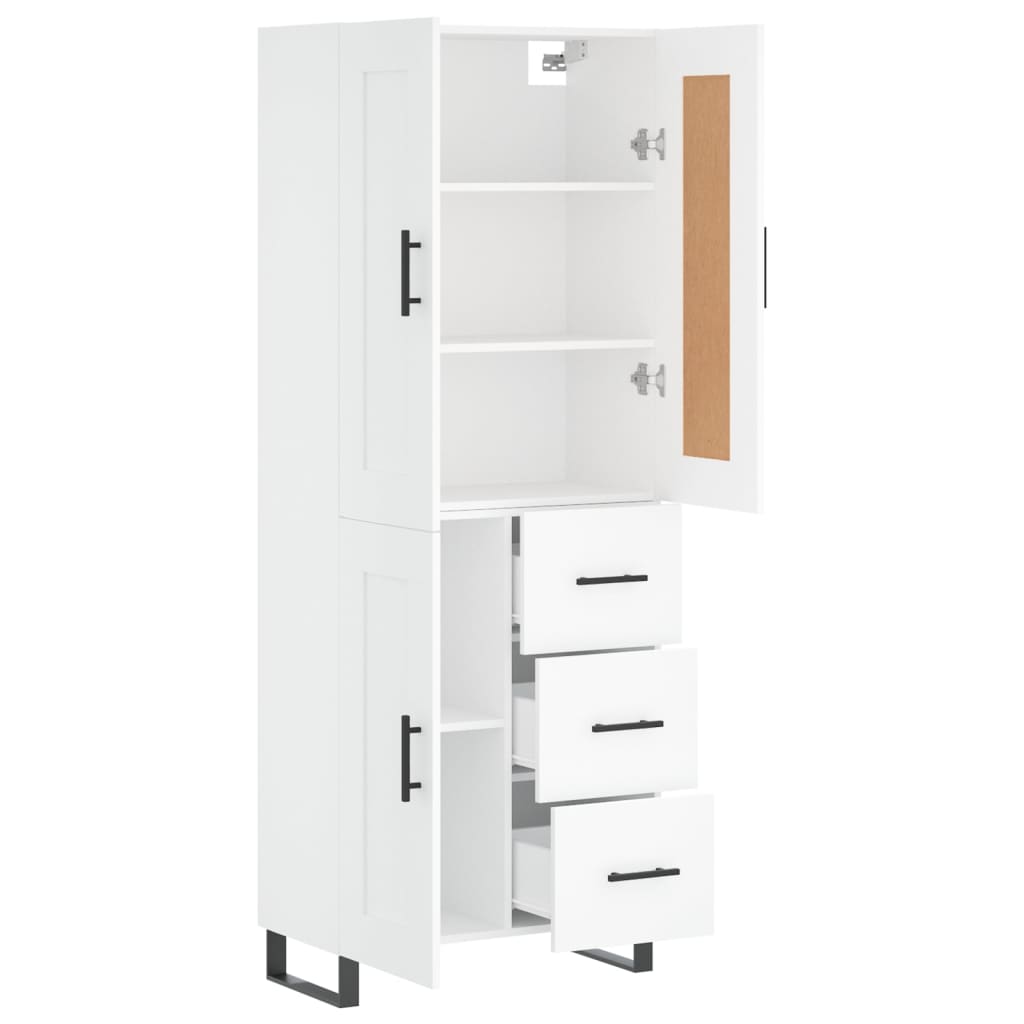 Dulap inalt, alb, 69,5x34x180 cm, lemn compozit — imaginea 4