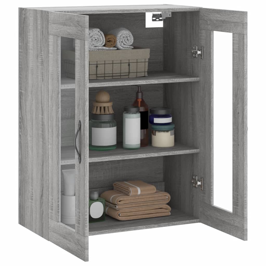 Dulap pe perete, sonoma gri, 69,5x34x90 cm, lemn prelucrat — imaginea 5