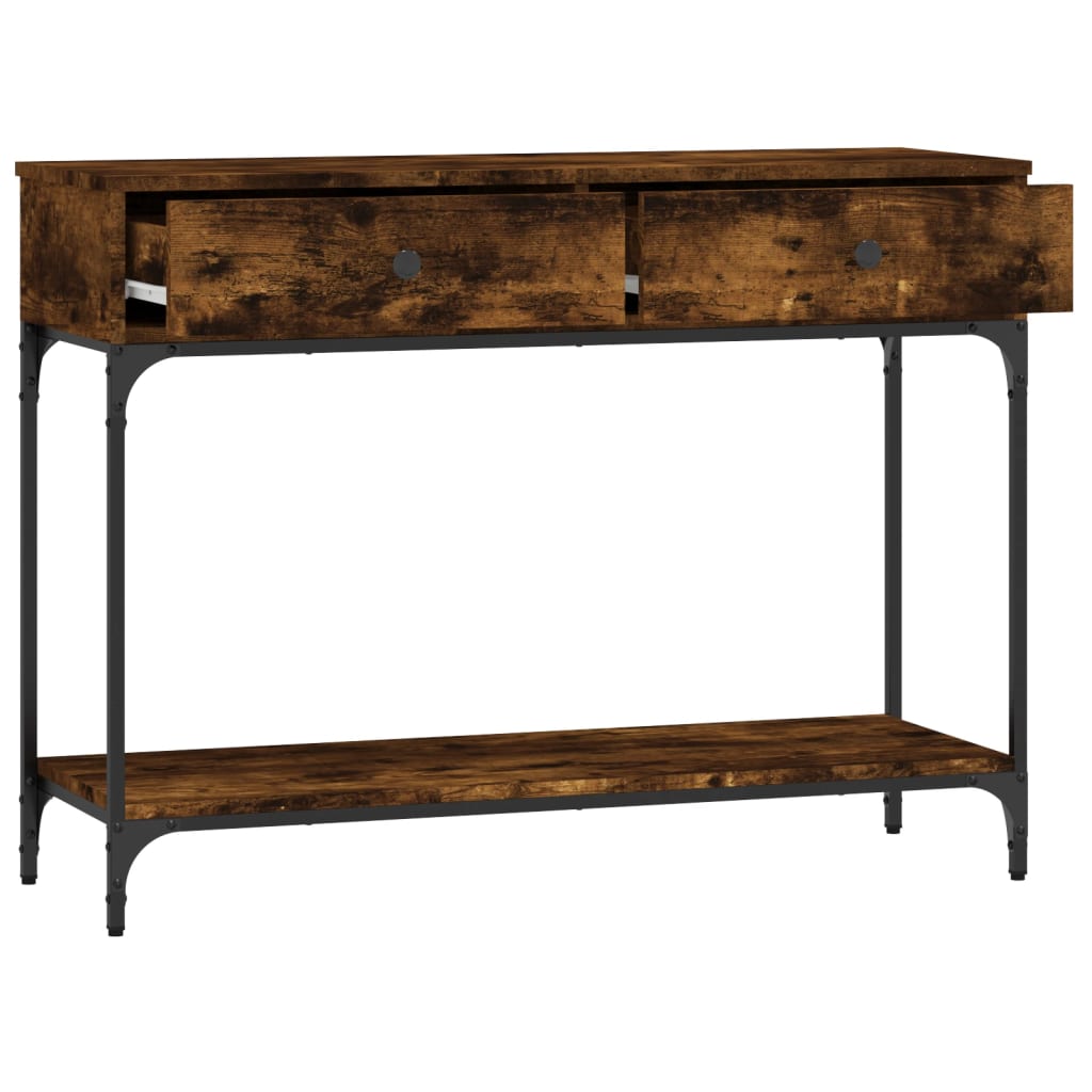 Masuta consola, stejar fumuriu, 100x34,5x75 cm, lemn prelucrat — imaginea 8