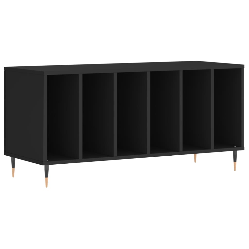 Comoda discuri, negru, 100x38x48 cm, lemn prelucrat