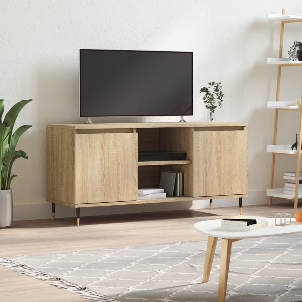 Comoda TV, stejar sonoma, 104x35x50 cm, lemn compozit — imaginea 2