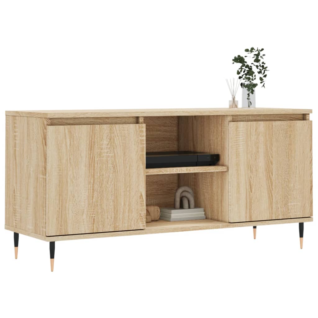 Comoda TV, stejar sonoma, 104x35x50 cm, lemn compozit — imaginea 3
