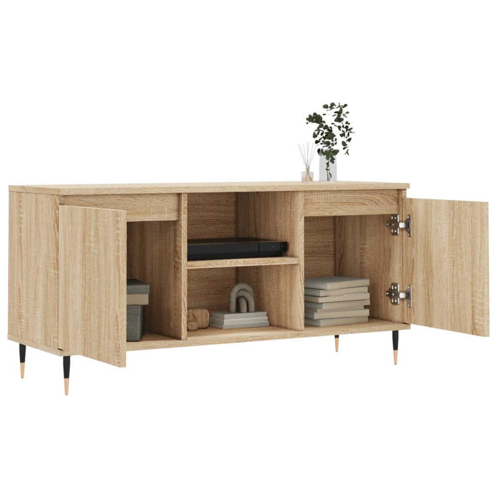 Comoda TV, stejar sonoma, 104x35x50 cm, lemn compozit — imaginea 4