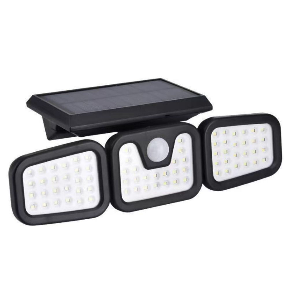 Lampa LED de perete cu incarca solara, 3 corpuri, 15W,rezistenta la apa IP65, raza actiune 25 m2,unghi larg de iluminare - 2 | YEO