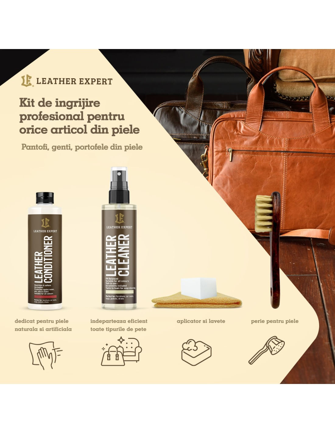 Set ingrijire articole din piele LEATHER EXPERT - 1 | YEO