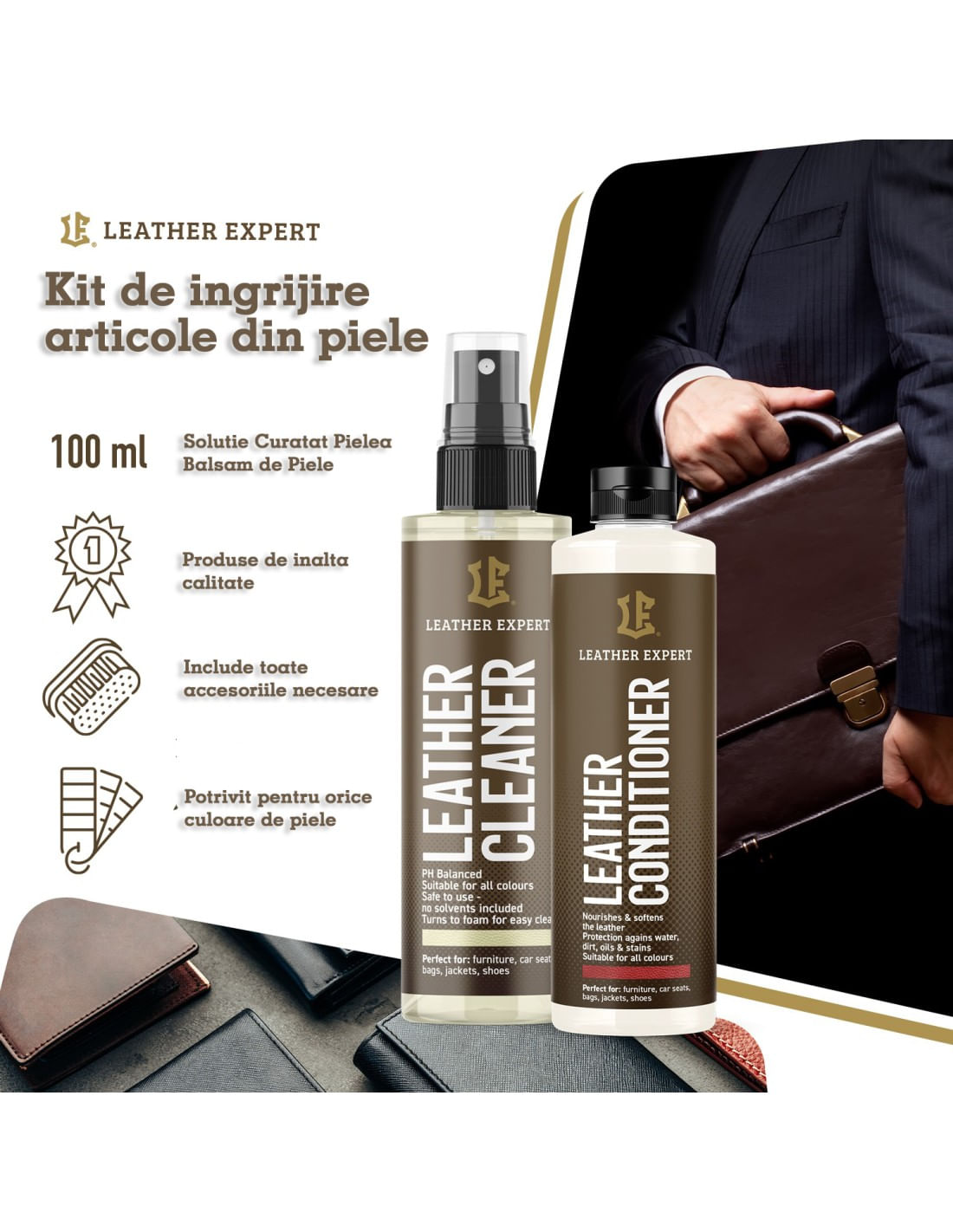 Set ingrijire articole din piele LEATHER EXPERT - 4 | YEO