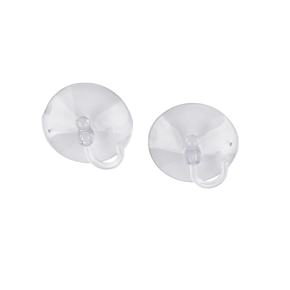 Set 2 carlige din silicon cu ventuza Crisalida, diametru 6 cm, Transparent - 3 | YEO